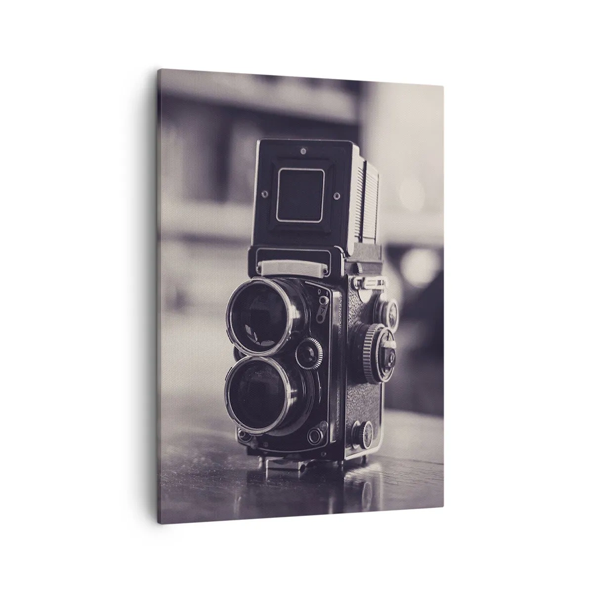 Impression sur toile - Image sur toile - Appareil photo ancien en noir et blanc - 50x70cm - La magie de la photographie ancienne - Décoration murale moderne pour le salon et la chambre ARTTOR