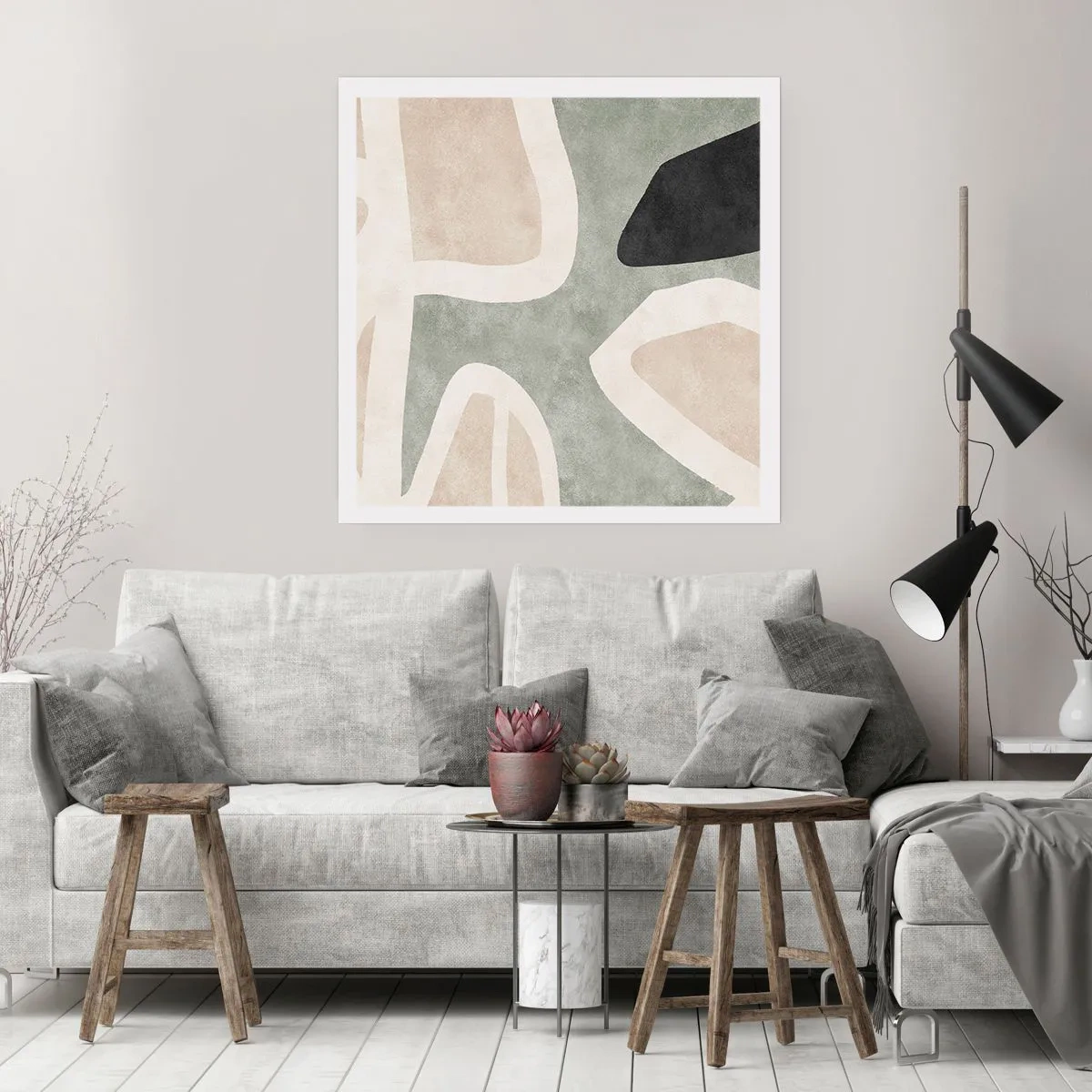 Affiche - Poster - Composition pour motif noir - 30x30 cm