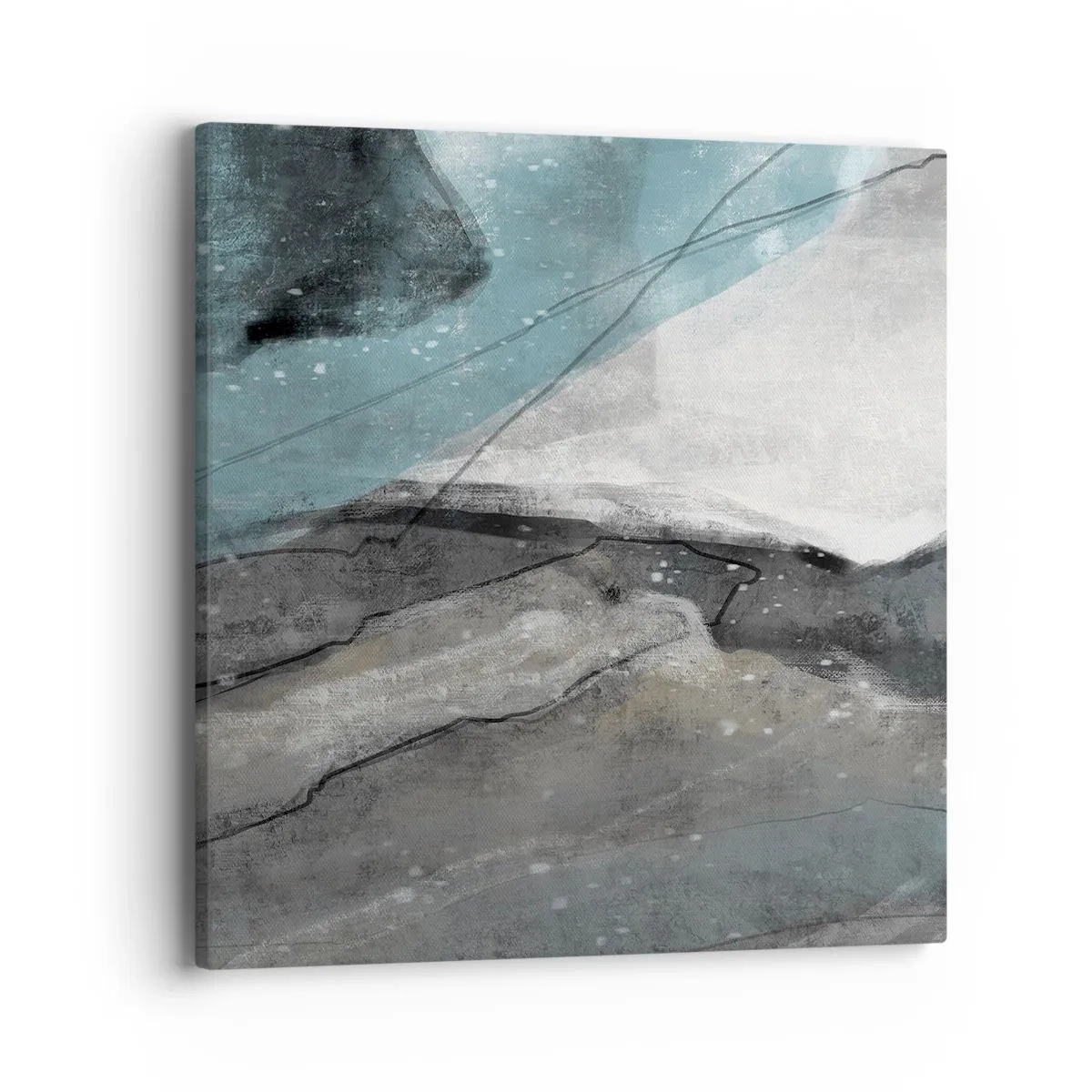Impression sur toile - Image sur toile - Résumé : roches et glace - 40x40 cm