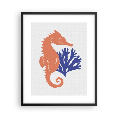 Affiche dans un cadre noir - Poster - Dans une prairie sous-marine - 40x50 cm