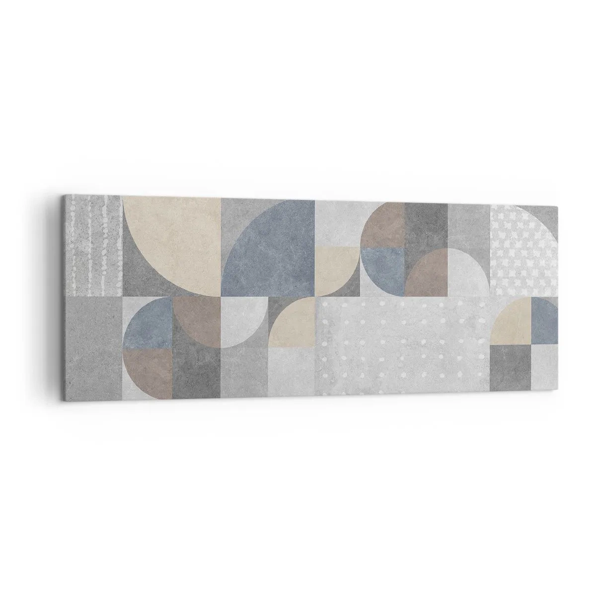 Impression sur toile - Image sur toile - Motif géométrique dans des tons pastel - 140x50cm - Fantaisie de la céramique  - Décoration murale moderne pour le salon et la chambre ARTTOR