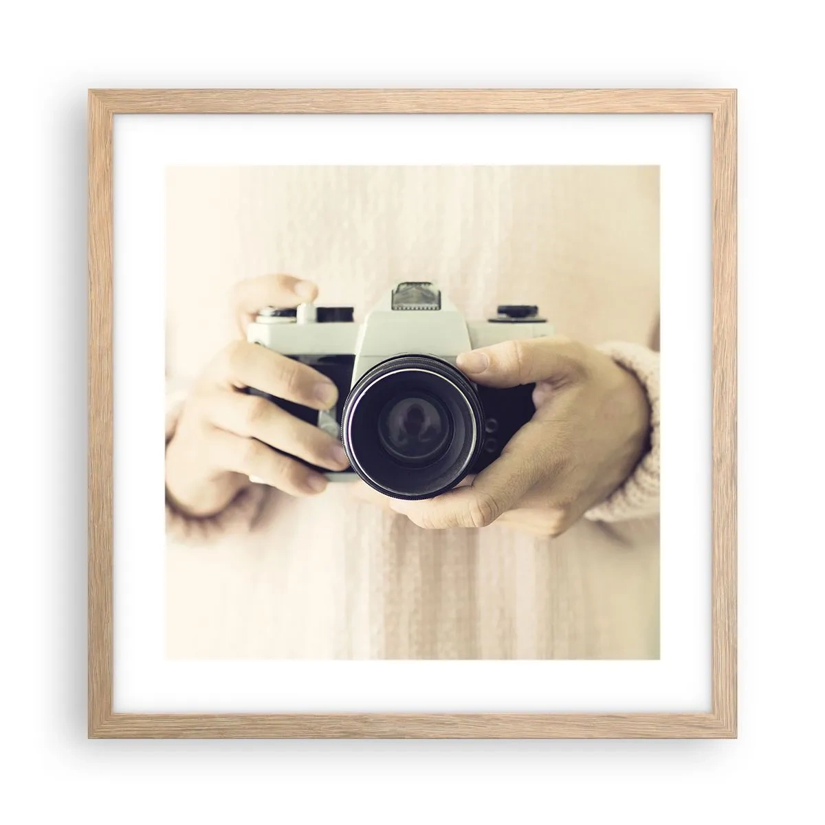 Affiche dans un chêne clair - Poster - Pour voir plus ... - 40x40 cm