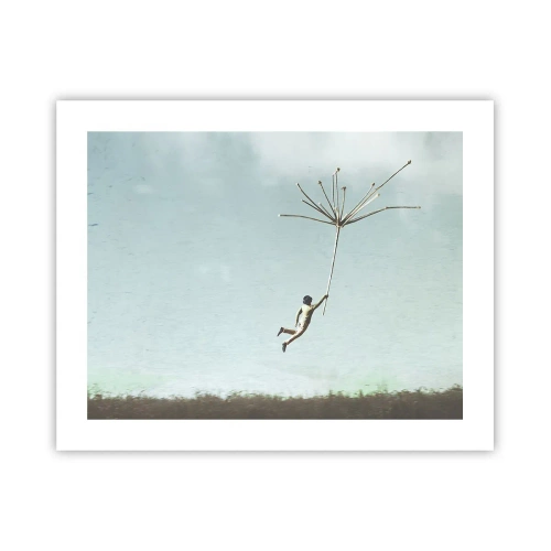 Affiche - Poster - Cerfs-volants, pissenlits, vent - 50x40 cm