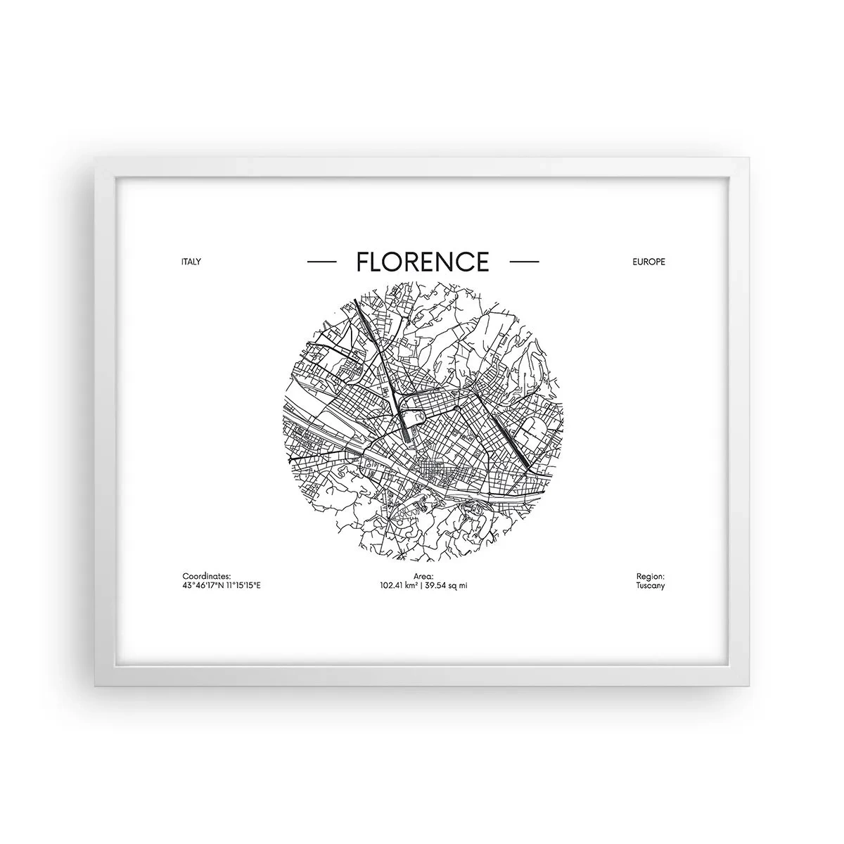 Affiche dans un cadre blanc - Poster - Anatomie de Florence - 50x40 cm