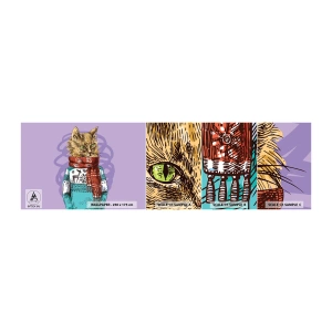 Échantillon De Papier Peint Standard Eco - Le chat, pas uniquement dans les chaussures - Abstraction, Chat, Pull en laine - 100x30 cm