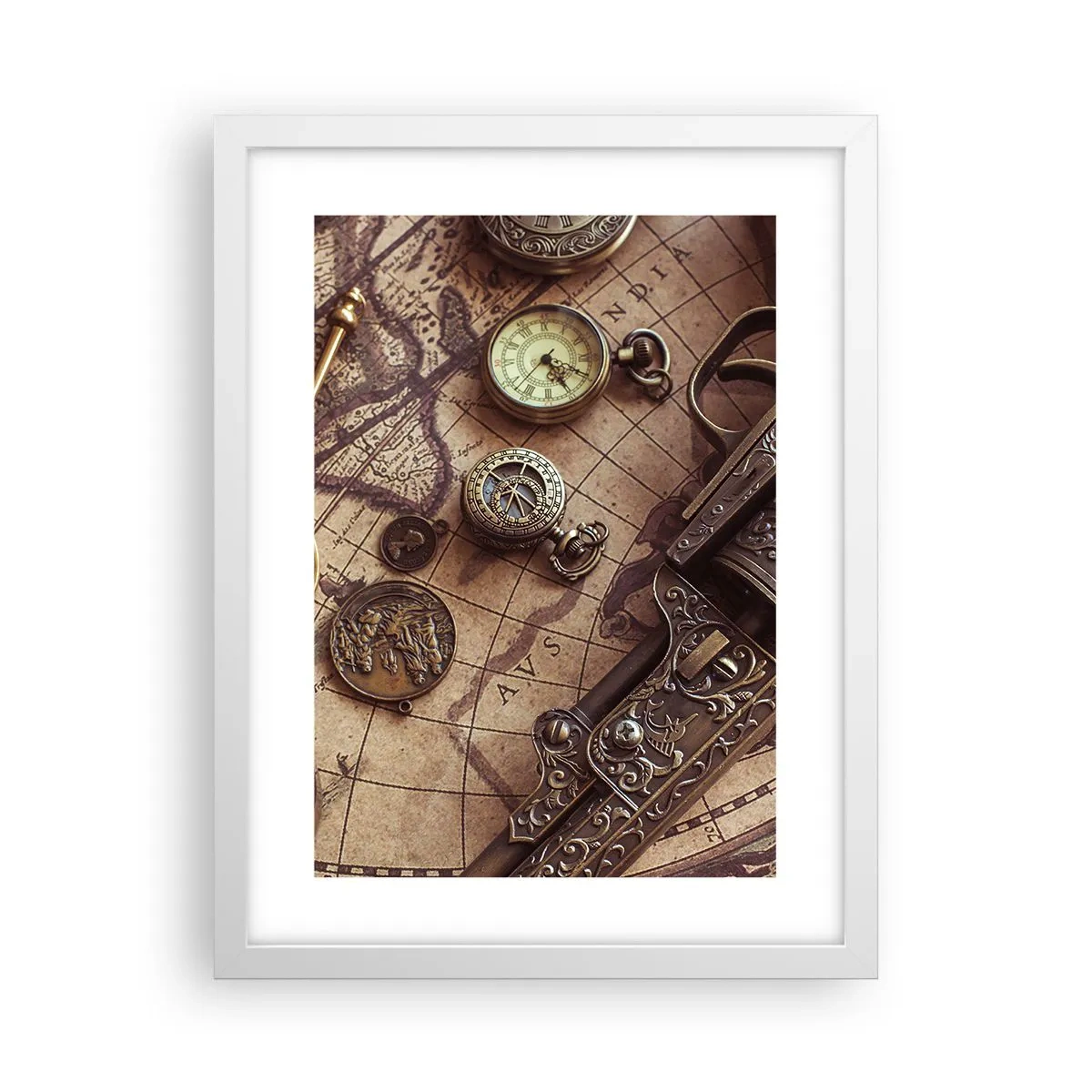 Affiche dans un cadre blanc - Poster - L'aventure appelle - 30x40 cm