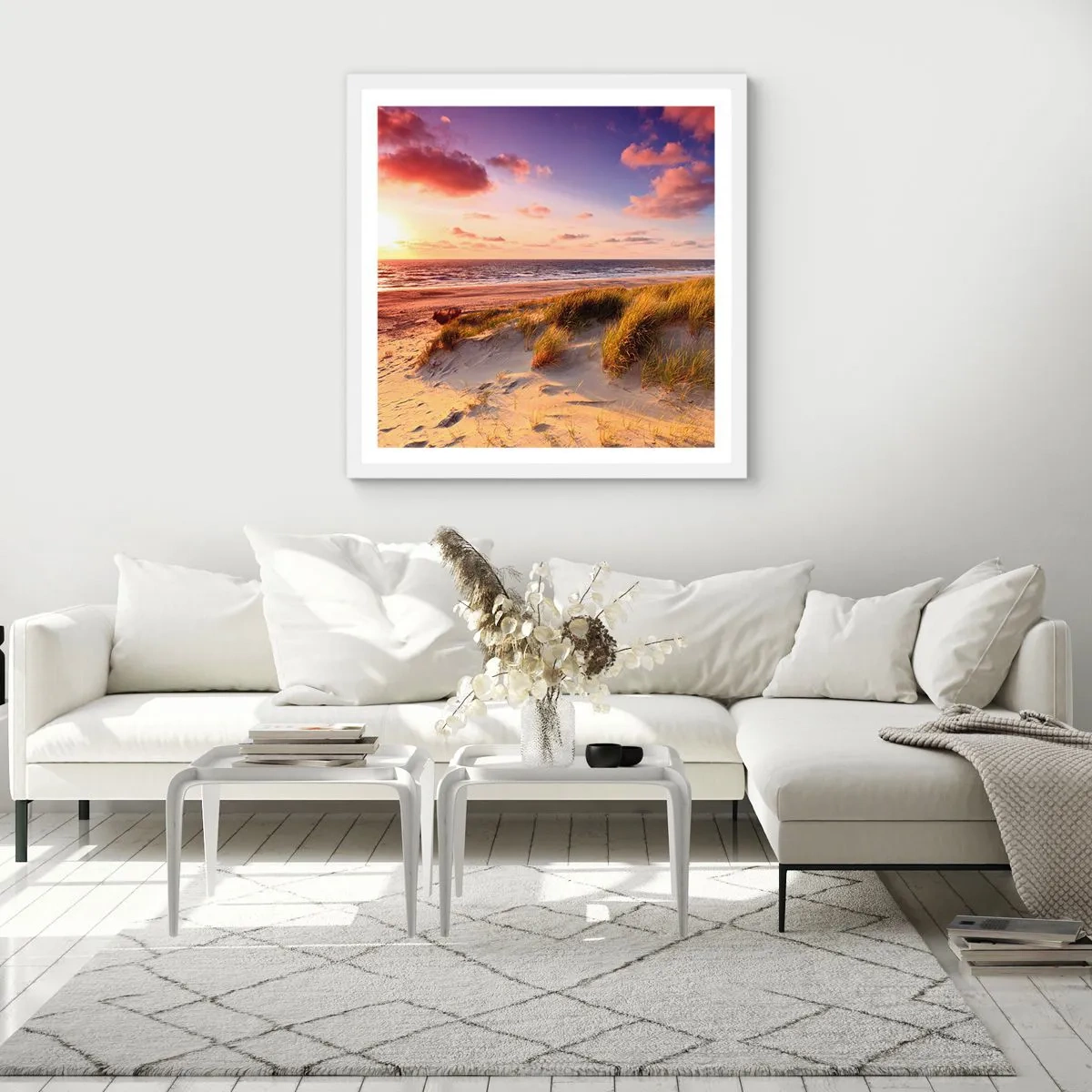 Affiche dans un cadre blanc - Poster - L'air sent déjà l'été - 40x40 cm