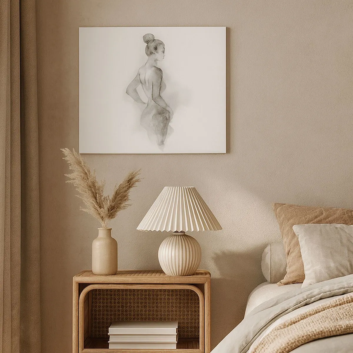 Impression sur toile - Image sur toile - Croquis à l'aquarelle d'une silhouette féminine - 70x50cm - Belle comme une peinture - Décoration murale moderne pour le salon et la chambre ARTTOR