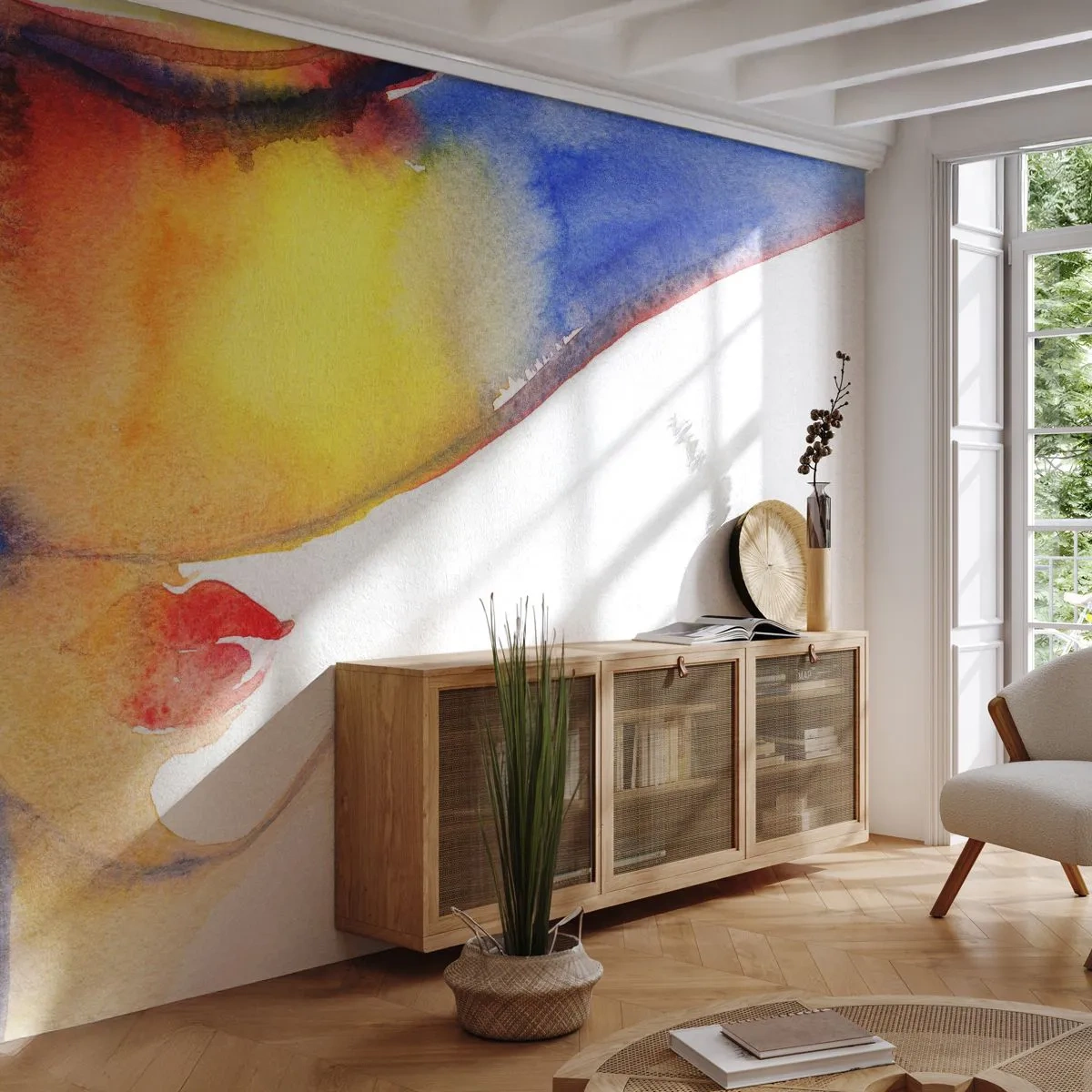 Papier Peint Photo Premium Canvas - Portrait d'une dame - Abstraction, Femme, Chapeau - 300x210 cm