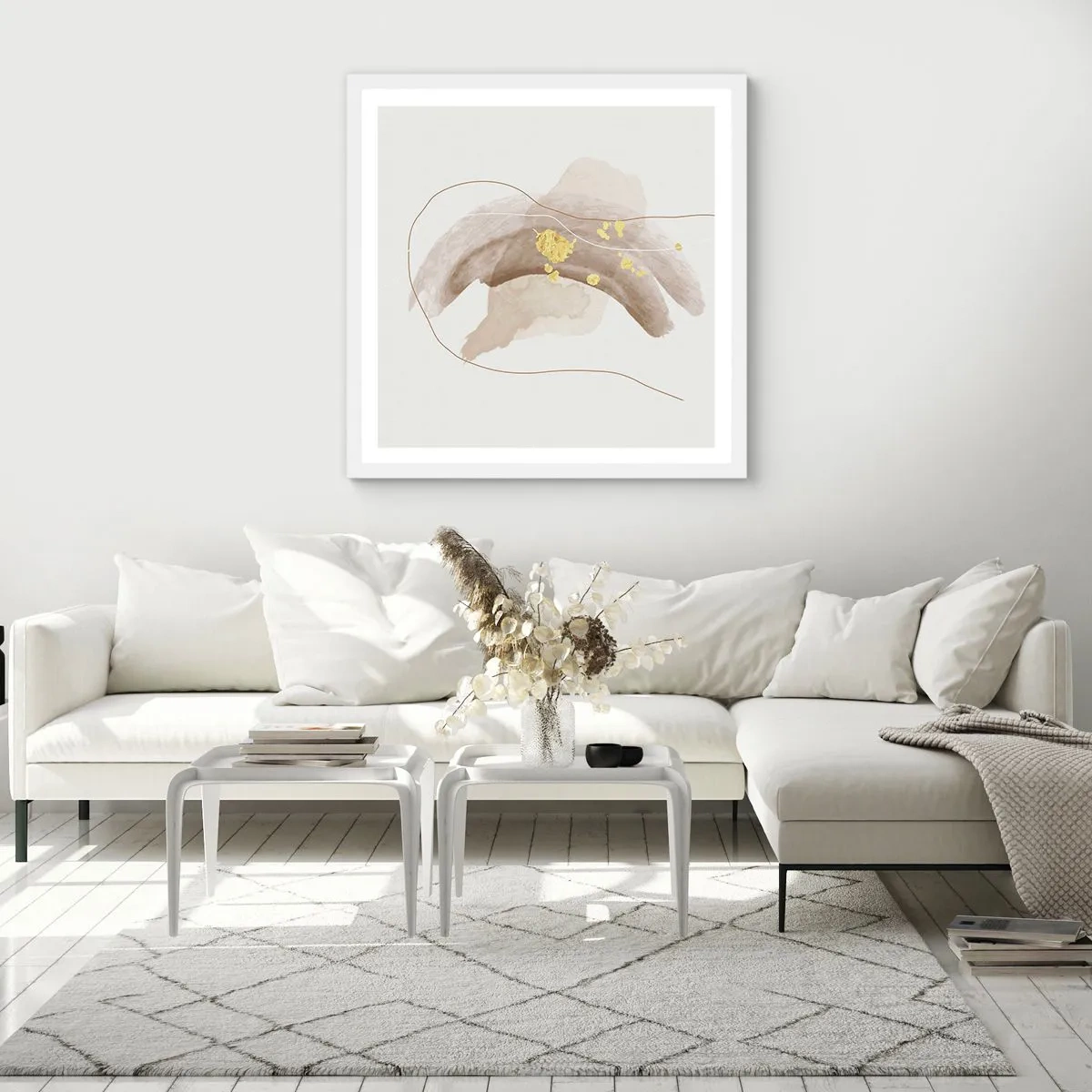 Affiche dans un cadre blanc - Poster - rencontré dans l'espace - 50x50 cm