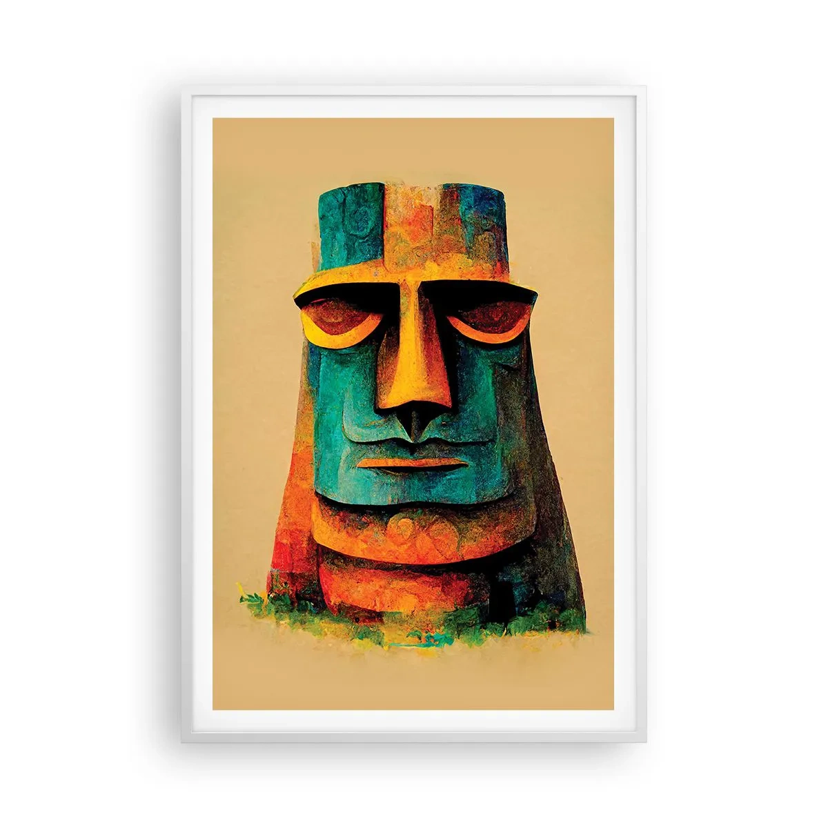 Affiche dans un cadre blanc - Poster - Statuesque et sympathique - 70x100 cm