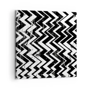 Impression sur toile - Image sur toile - Zig-blanc, zag-noir - 50x50 cm