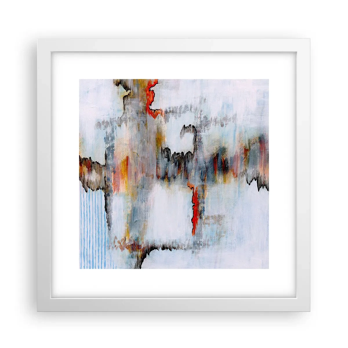 Affiche dans un cadre blanc - Poster - Un bâton sur l'eau - 30x30 cm