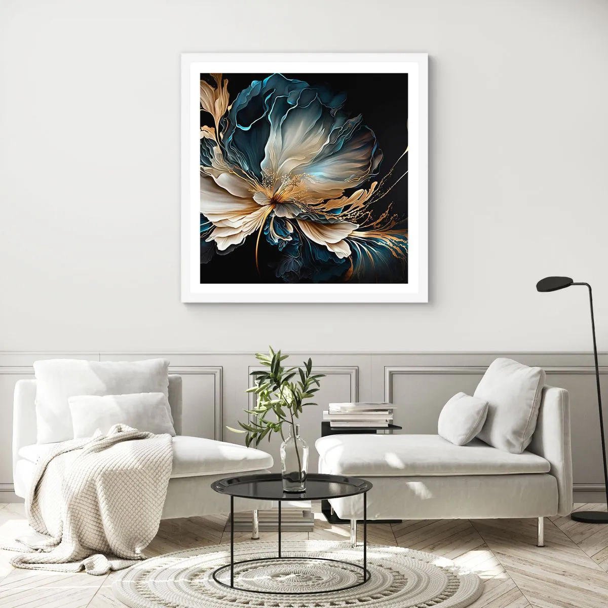 Affiche dans un cadre blanc - Poster - Fleur de fougère de conte de fées - 50x50 cm