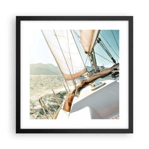 Affiche dans un cadre noir - Poster - Toutes voiles dehors - 40x40 cm