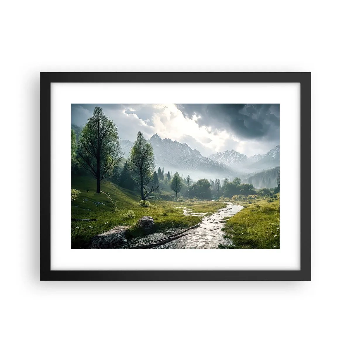 Affiche dans un cadre noir - Poster - Aller et retour - 40x30 cm