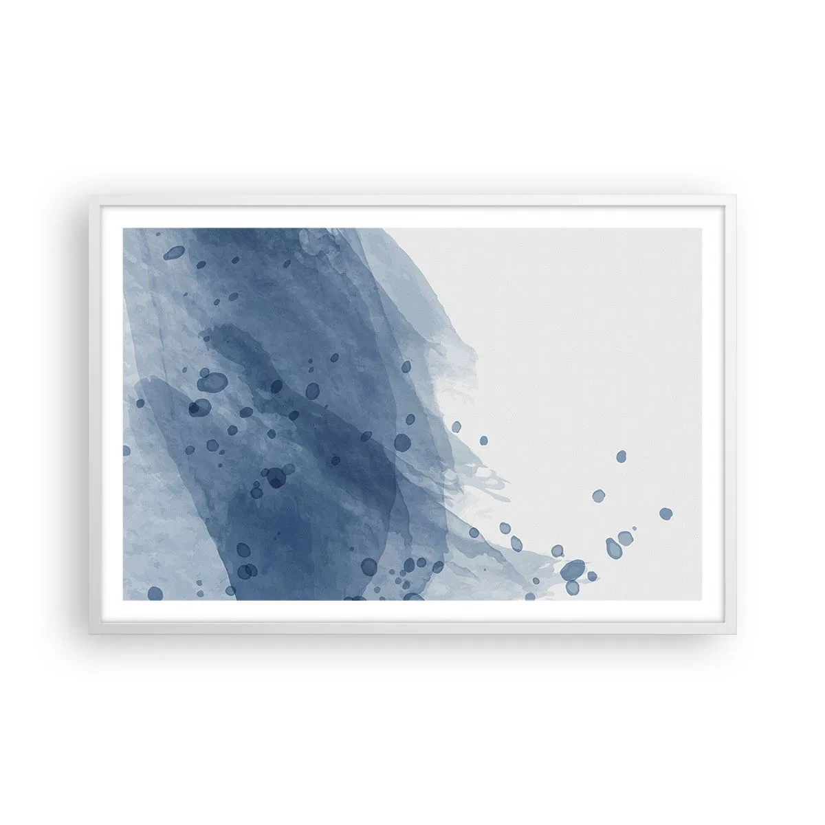 Affiche dans un cadre blanc - Poster - Tulle bleu - 91x61 cm