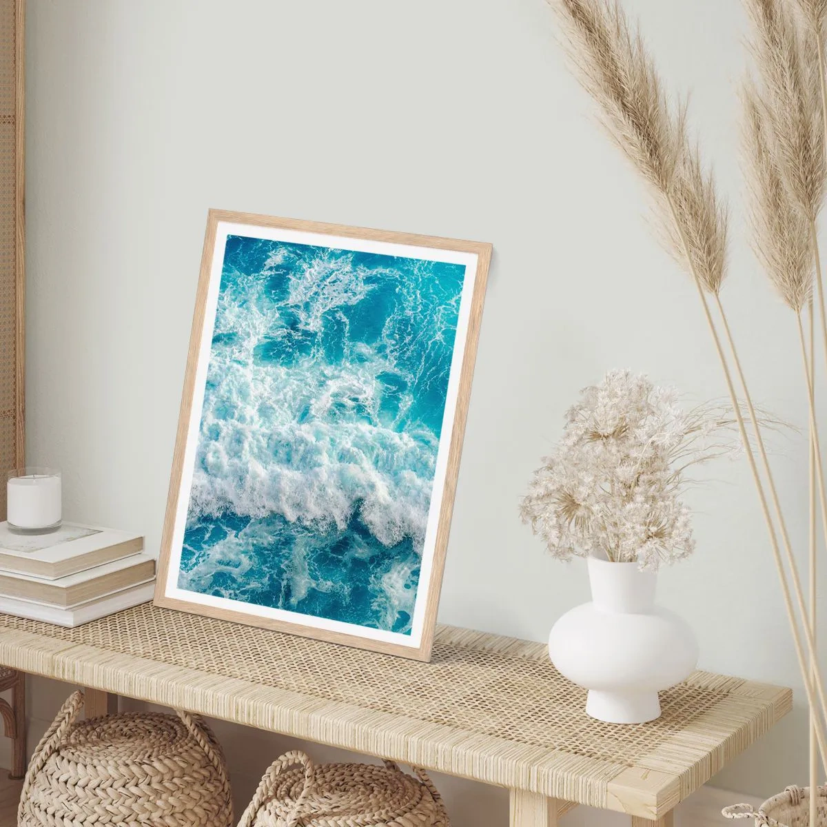 Affiche dans un chêne clair - Poster - Joyeusement et en sautant - 50x70 cm