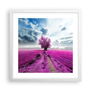 Affiche dans un cadre blanc - Poster - Lande - nature sauvage - 40x40 cm
