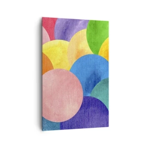 Impression sur toile - Image sur toile - Cercles colorés de style aquarelle - 80x120cm - La plénitude primitive de la vie - Décoration murale moderne pour le salon et la chambre ARTTOR