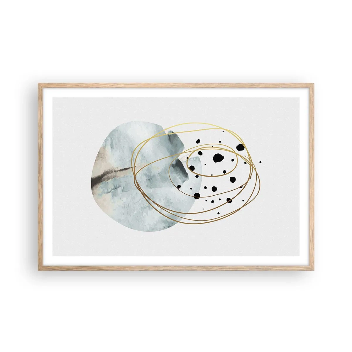 Affiche dans un chêne clair - Poster - Emmêlement de l'espace - 91x61 cm