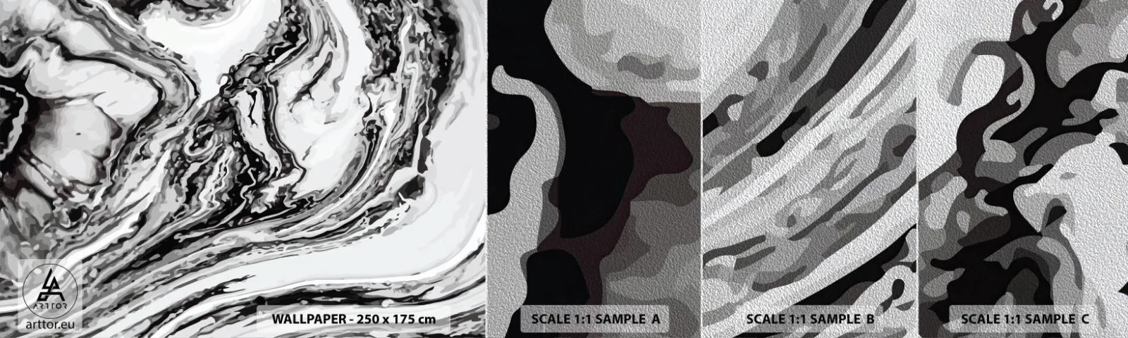 Échantillon de Papier Peint Premium Sand - Au début, c'était le chaos - Abstraction, Morceau, Modèle moderne - 100x30 cm