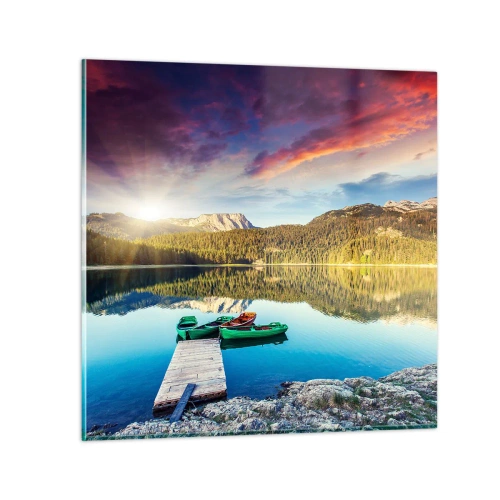 Impression sur verre - Image sur verre - Aussi lisse qu'un miroir au-dessus de l'eau - 30x30 cm