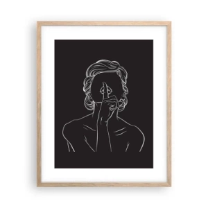 Affiche dans un chêne clair - Poster - La beauté s'épanouit en silence - 40x50 cm