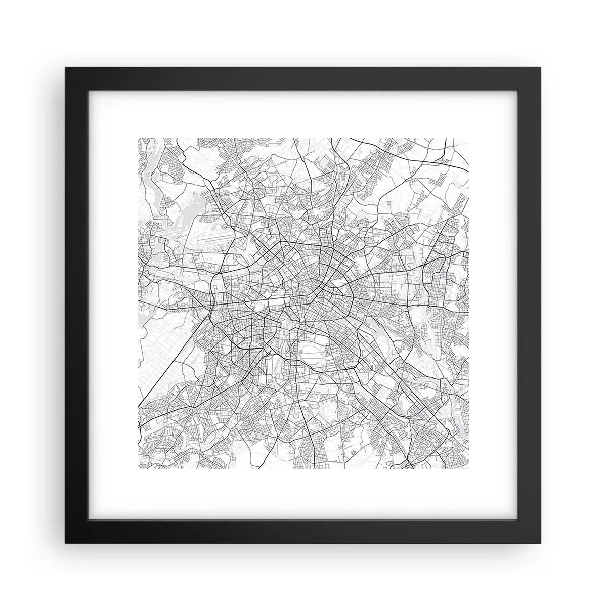 Affiche dans un cadre noir - Poster - Fleur de Berlin - 30x30 cm