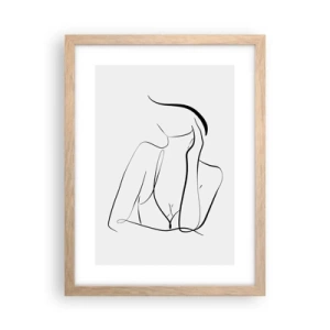 Affiche dans un chêne clair - Poster - Sur les vague d'un rêve - 30x40 cm