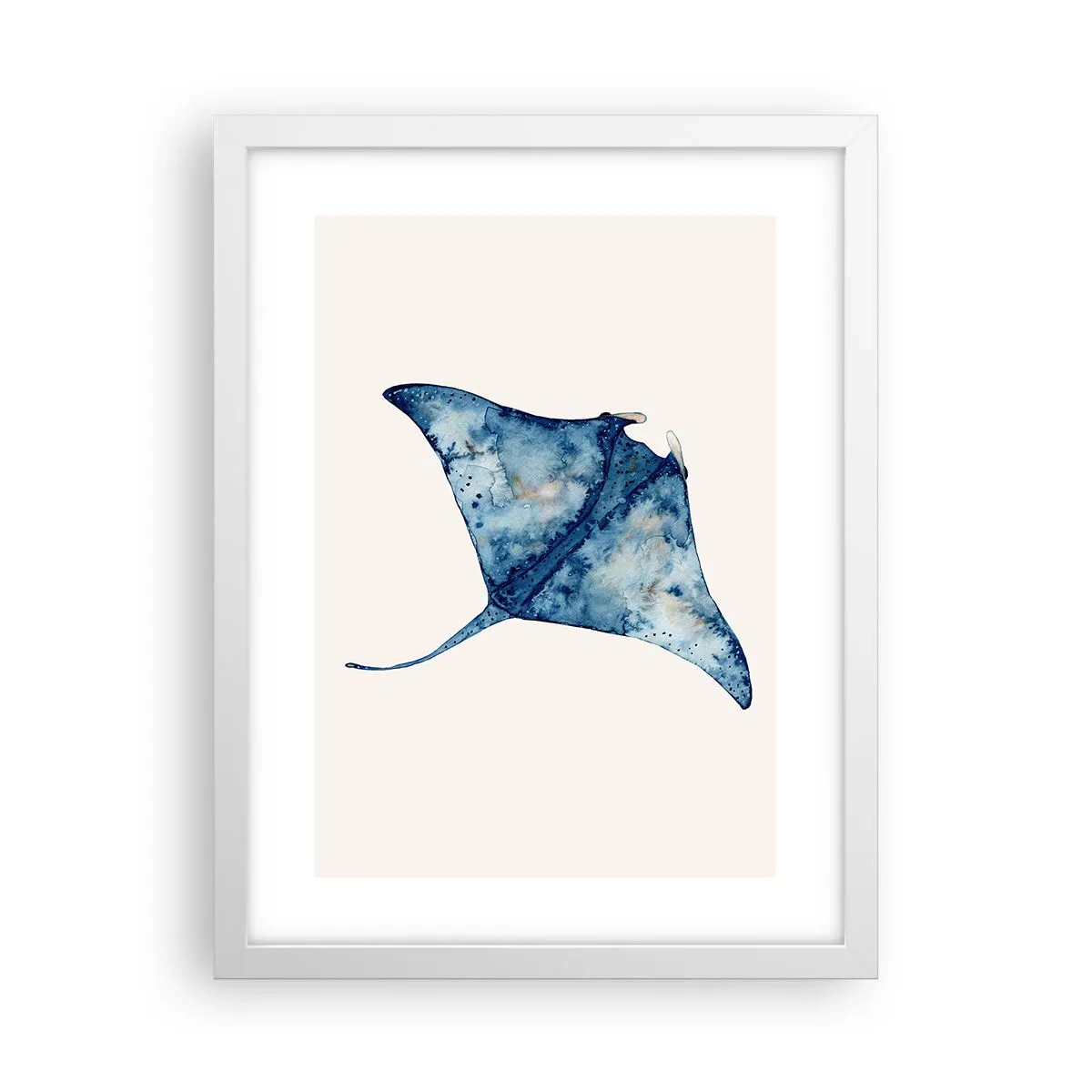 Affiche dans un cadre blanc - Poster - La vie en bleu - 30x40 cm