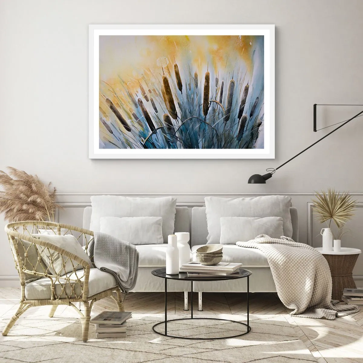 Affiche dans un cadre blanc - Poster - Fraicheur de l'eau, chaleur du soleil - 50x40 cm