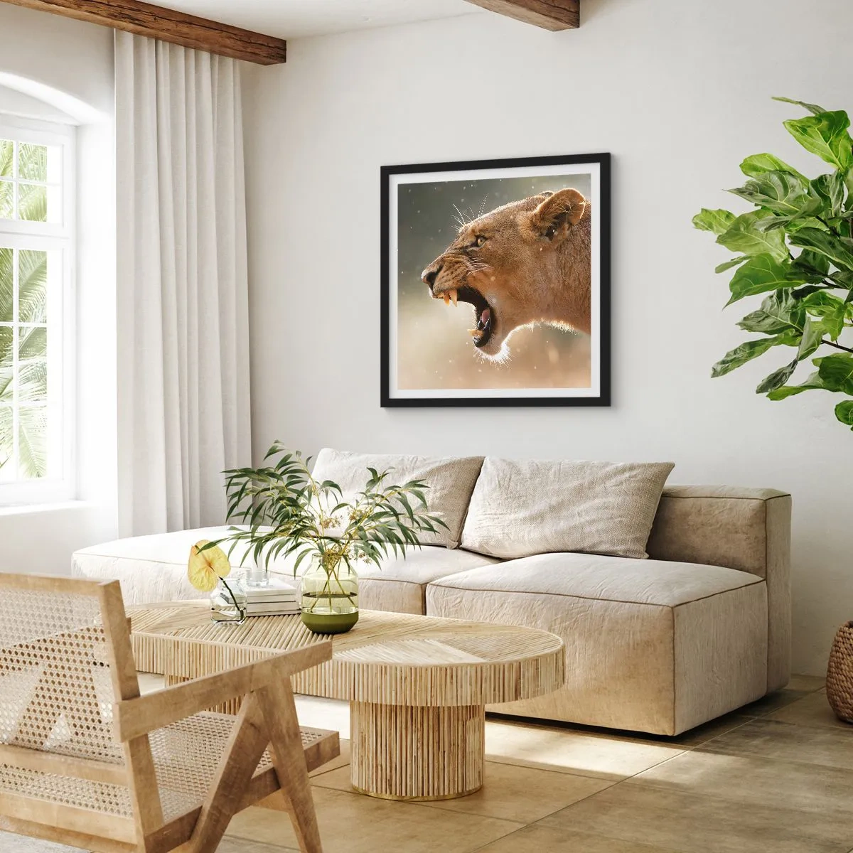 Affiche dans un cadre noir - Poster - Essayez de ne pas écouter - 30x30 cm