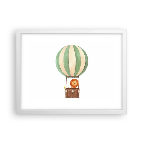 Affiche dans un cadre blanc - Poster - Les voyages de Léon - 40x30 cm