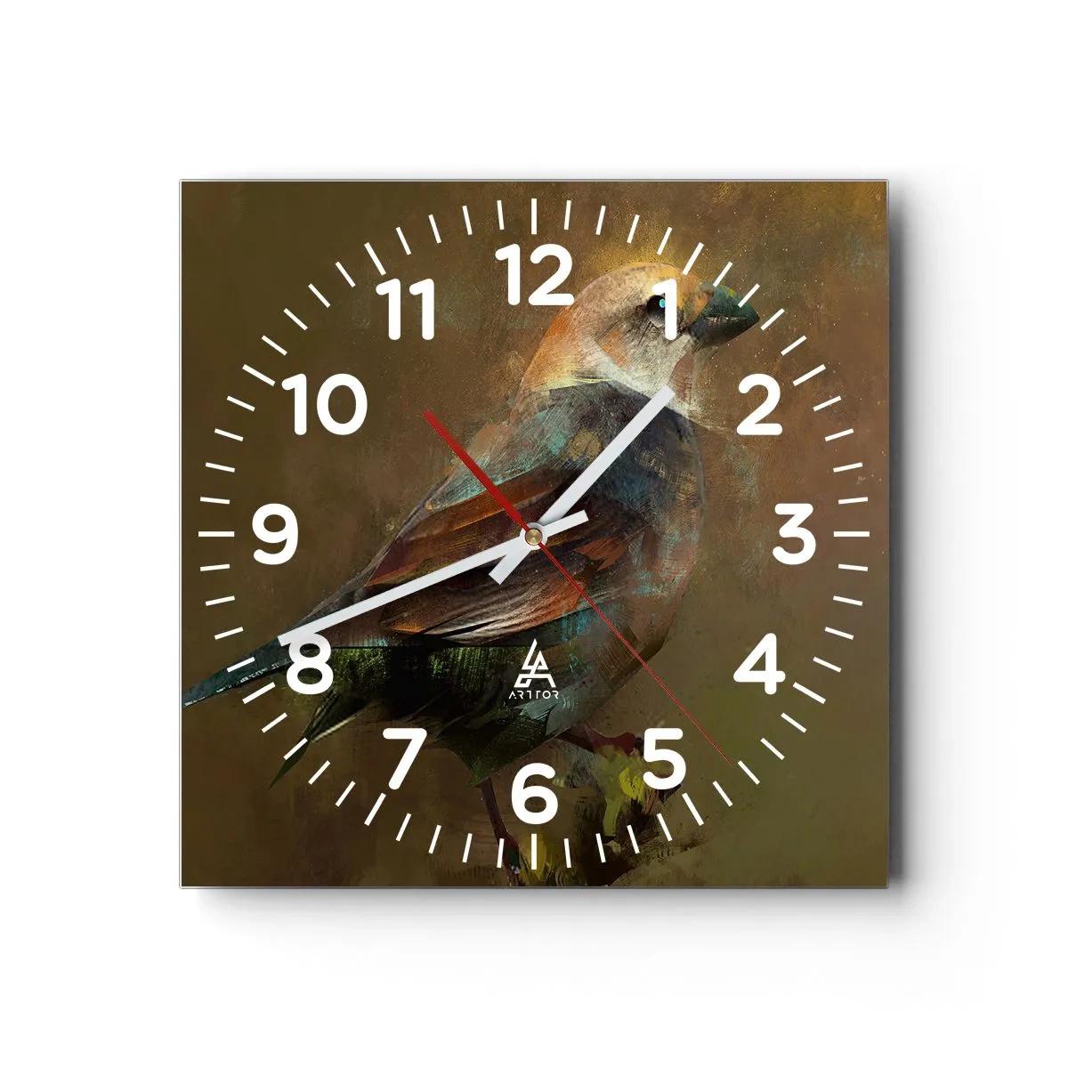 Horloge murale - Pendule murale - Un moineau, un petit oiseau - 40x40 cm