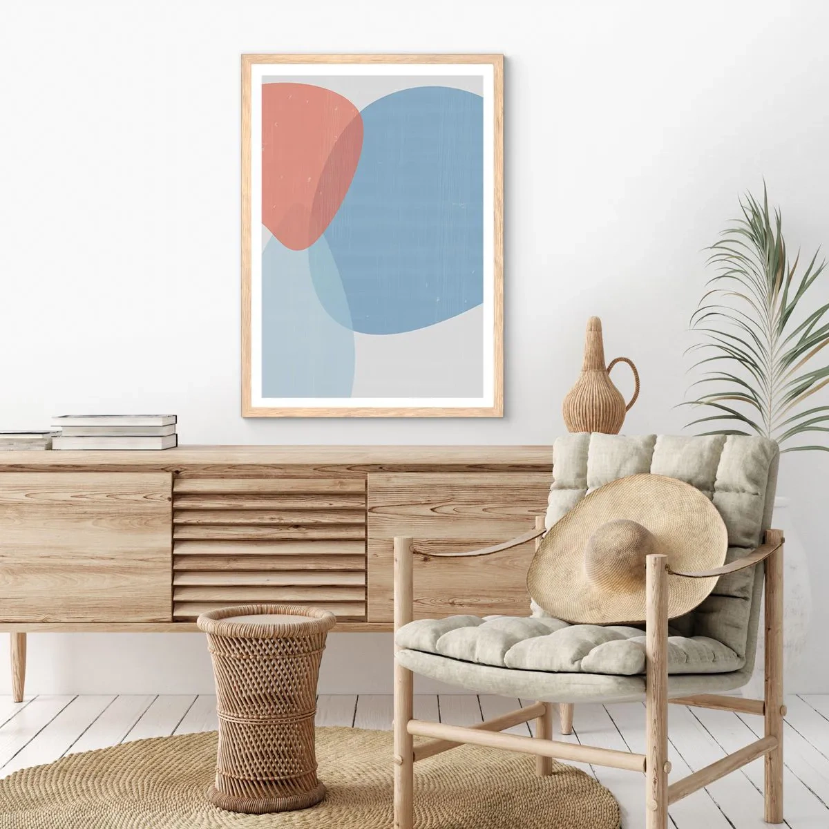 Affiche dans un chêne clair - Poster - Relations pastel - 50x70 cm