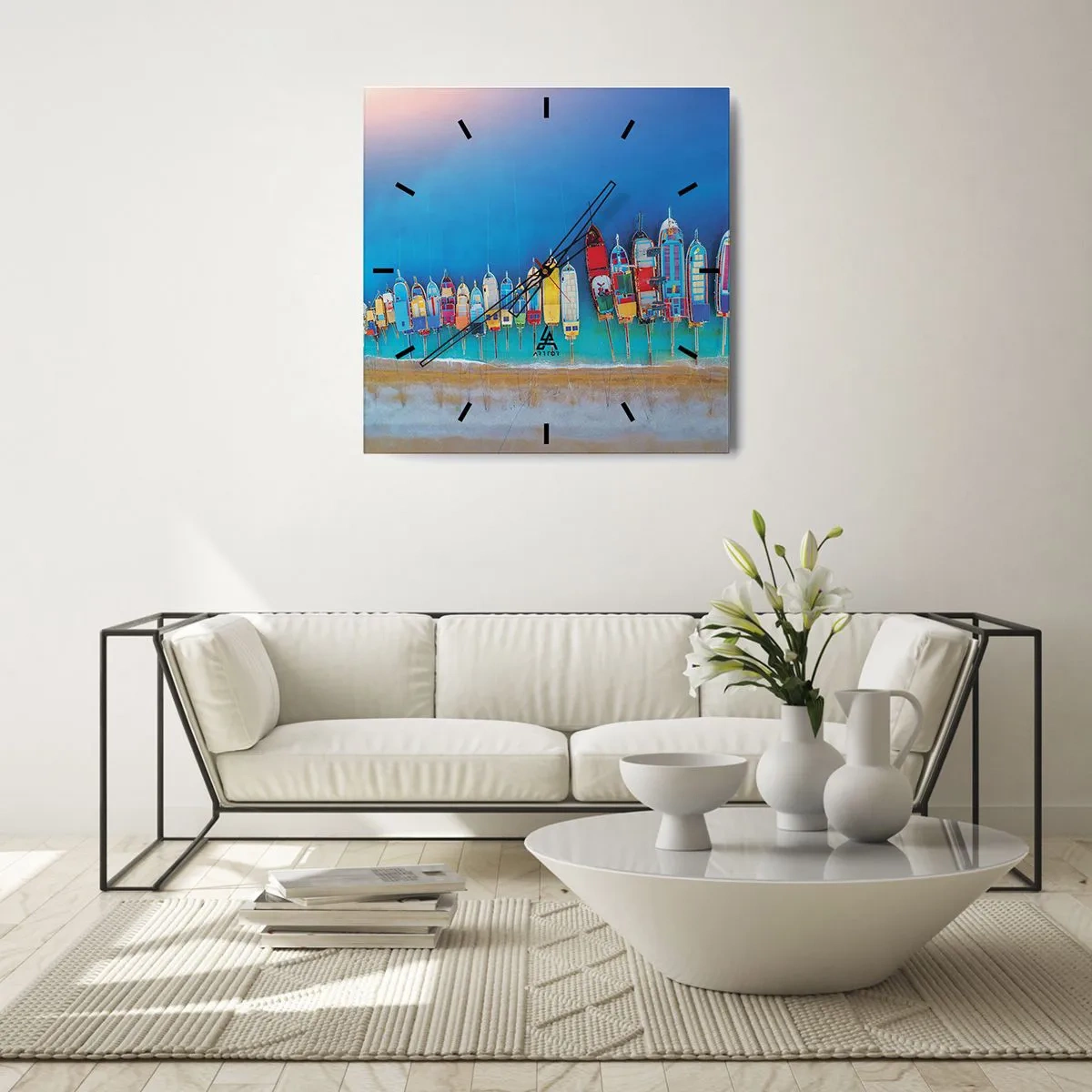 Horloge murale - Pendule murale - Une vue à vol d'oiseau - 40x40 cm