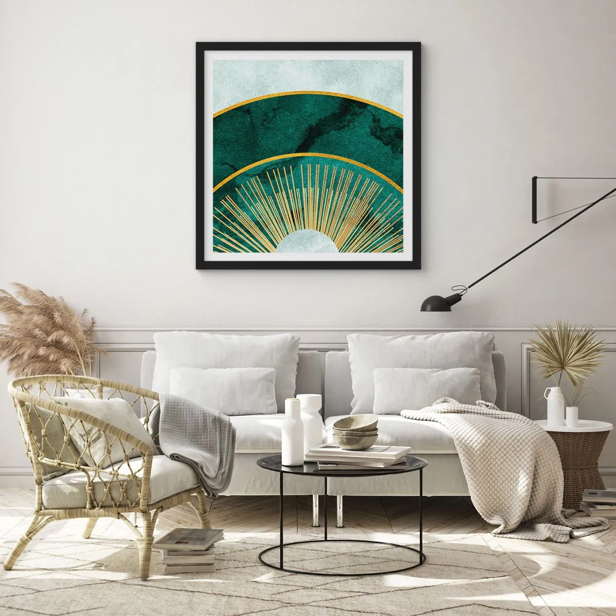 Affiche dans un cadre noir - Poster - Un autre système solaire - 60x60 cm