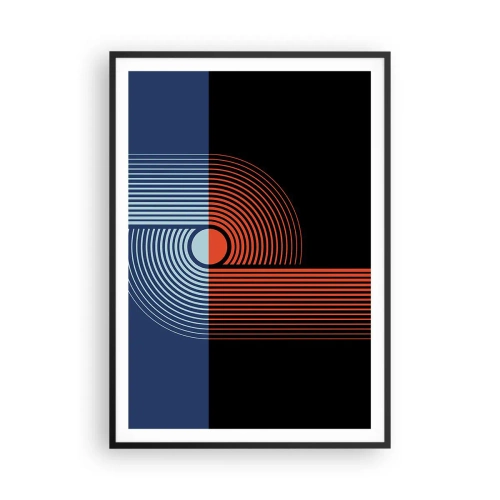 Affiche dans un cadre noir - Poster - Dans une étreinte géométrique - 70x100 cm