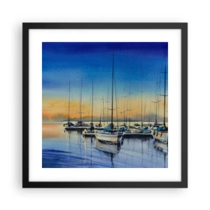 Affiche dans un cadre noir - Poster - Fin d'une belle journée - 40x40 cm