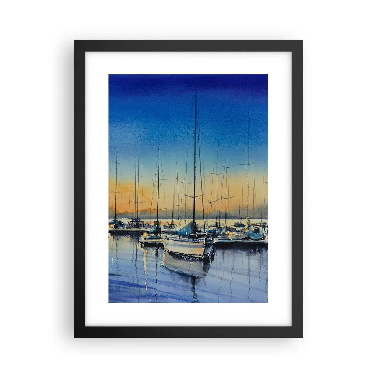 Affiche dans un cadre noir - Poster - Fin d'une belle journée - 30x40 cm