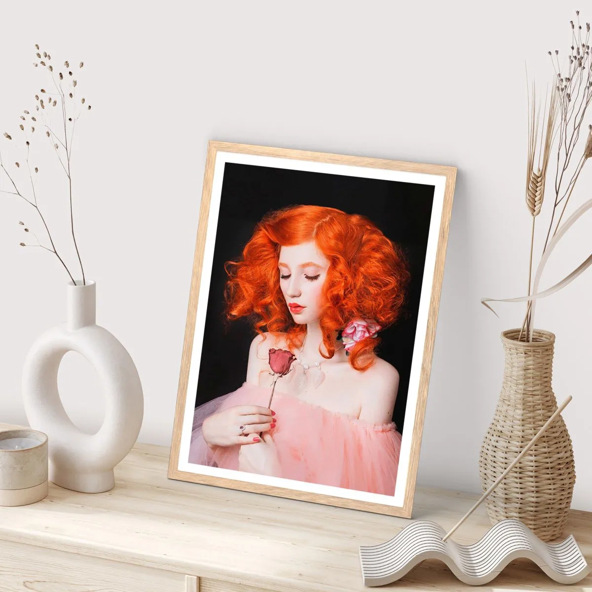 Affiche dans un chêne clair - Poster - De style baroque - 50x70 cm