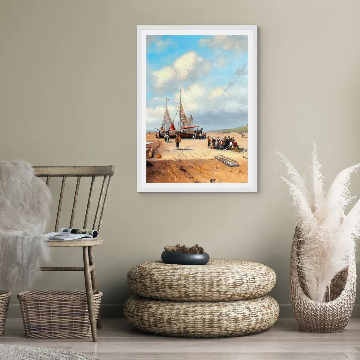 Affiche dans un cadre blanc - Poster - Après une capture réussie - 40x50 cm