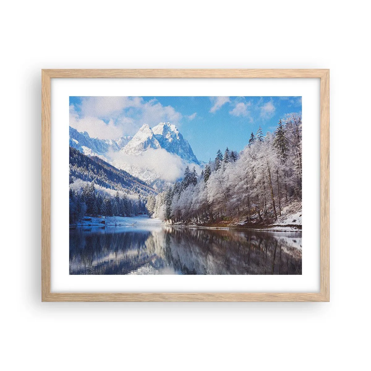 Affiche dans un chêne clair - Poster - Protecteur de la neige - 50x40 cm