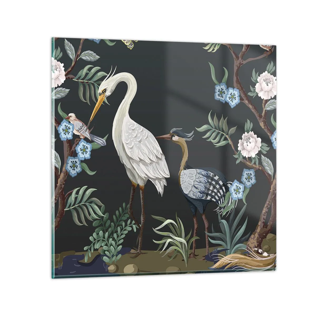 Impression sur verre - Image sur verre - Parade d'oiseaux - 40x40 cm