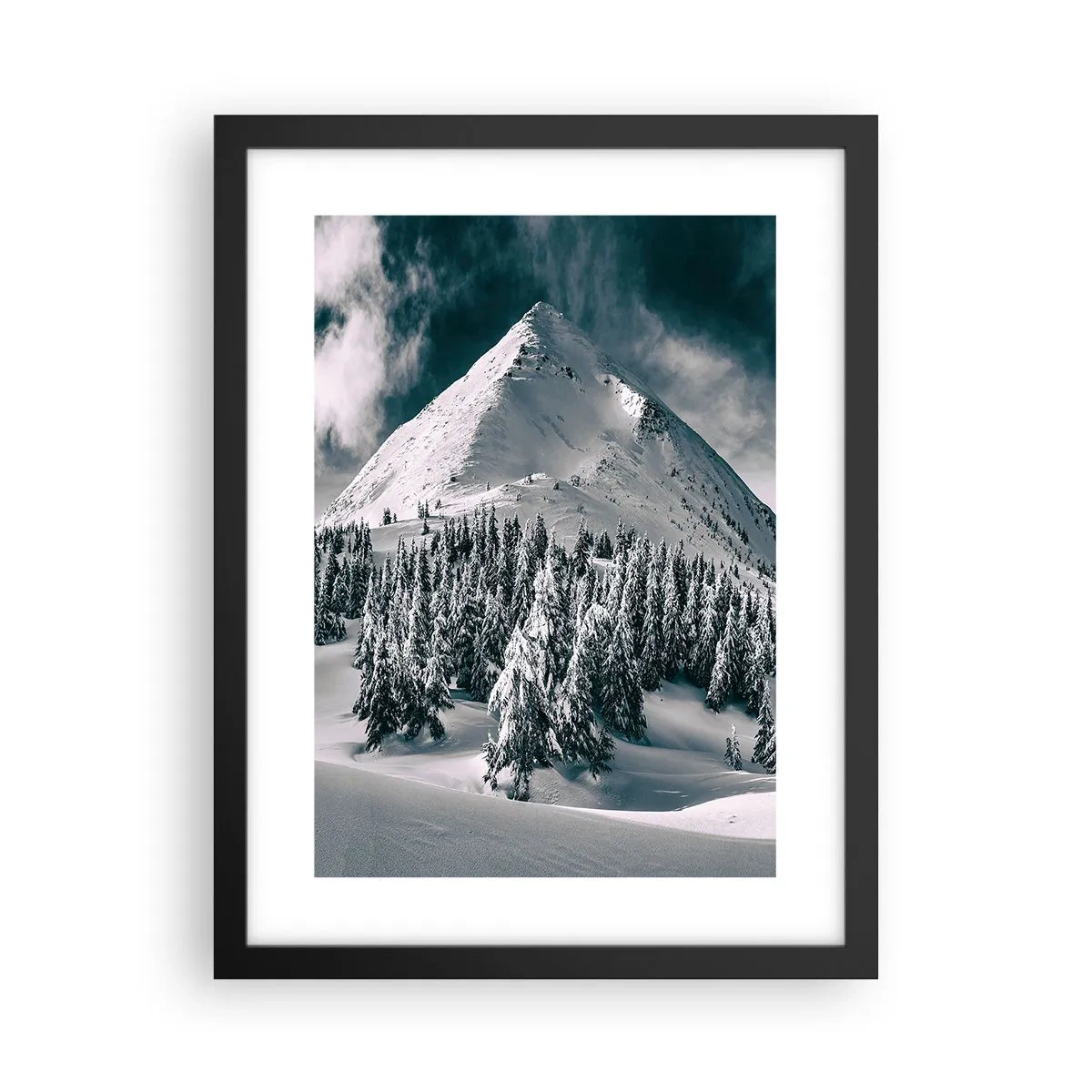 Affiche dans un cadre noir - Poster - Le pays de la neige et de la glace - 30x40 cm