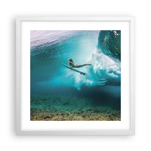 Affiche dans un cadre blanc - Poster - Monde sous marin - 40x40 cm