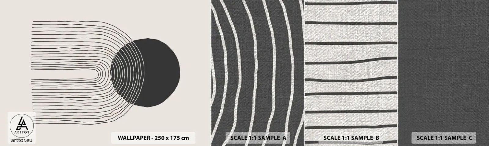 Échantillon de Papier Peint Premium Canvas - Tremblement et confiance - Abstraction, Morceau, Minimalisme - 100x30 cm