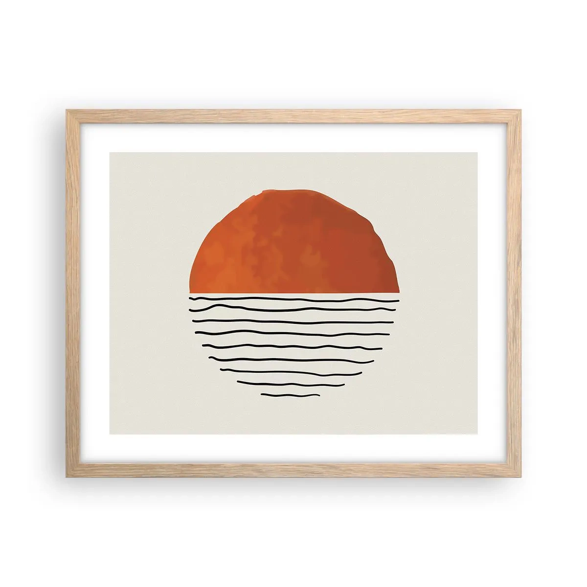 Affiche dans un chêne clair - Poster - Dans un climat japonnais - 50x40 cm