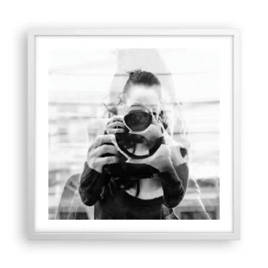 Affiche dans un cadre blanc - Poster - Créateur et matériel - 50x50 cm